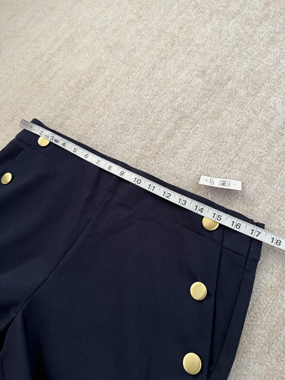 NWT LOFT High Rise Wide Leg Trousers Pants 12 Blue - Picture 8 of 10